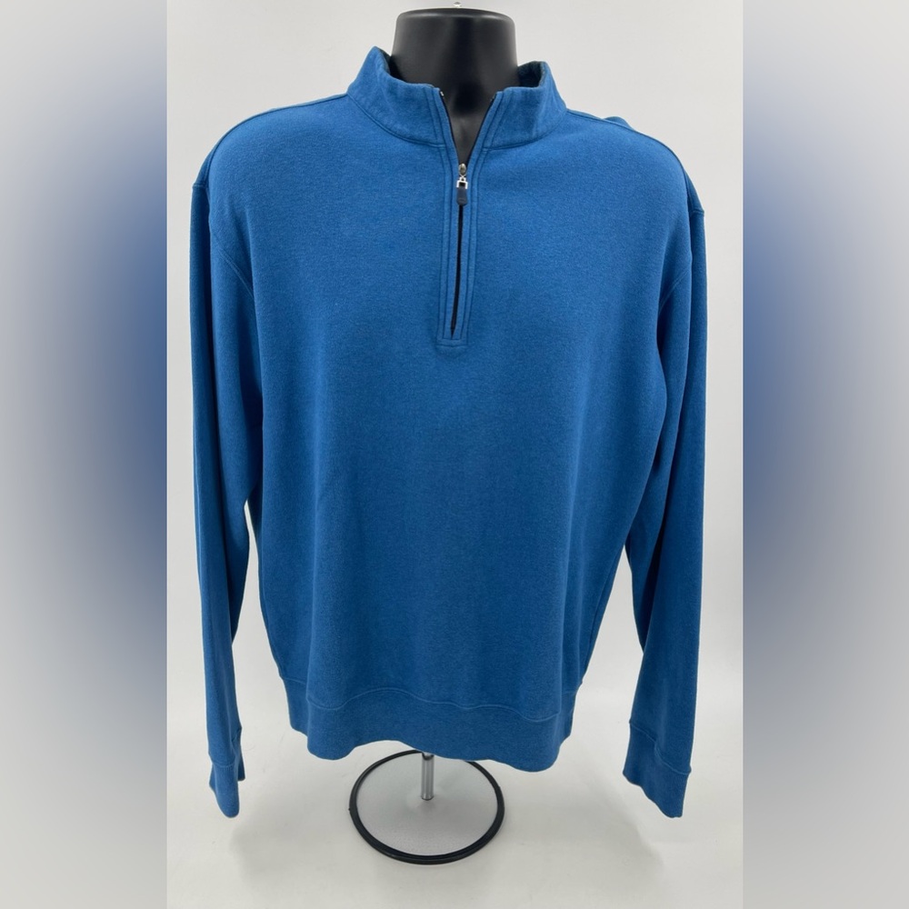 Peter Millar Melange 1/4 Zip Pullover Sweatshirt Med Blue Men’s Medium M MF16K36